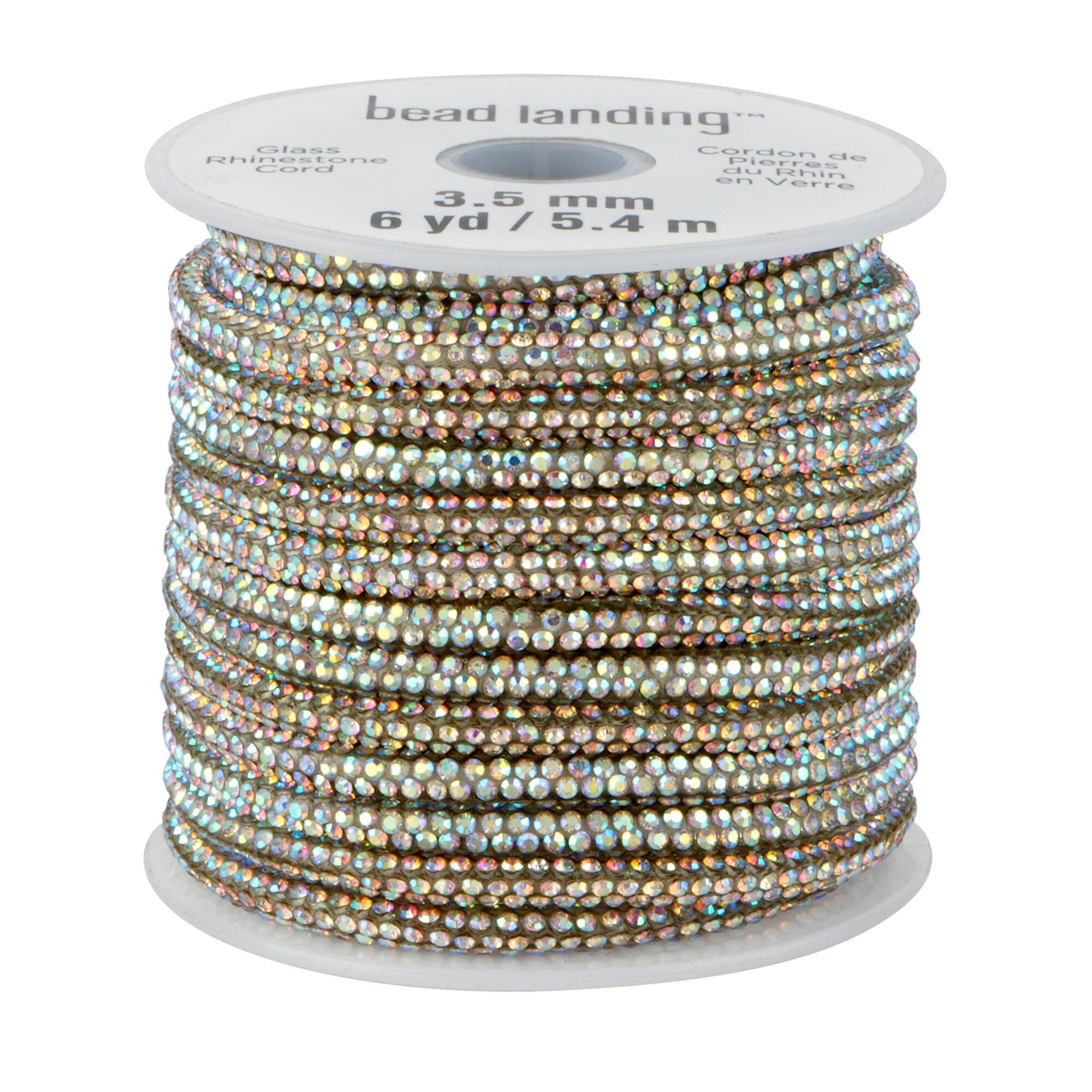 3.5mm Crystal AB Glass Rhinestone Cord, 6yd. by Bead Landing™